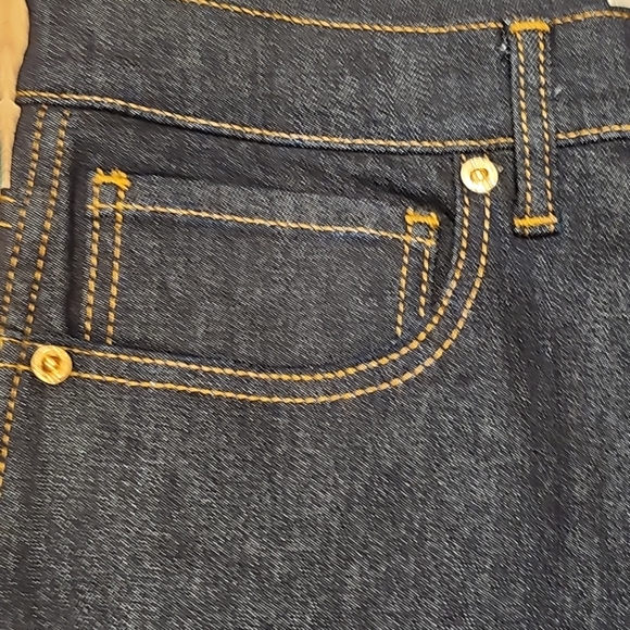 ALT Elena Gilbert Tory Burch Denim Pants Women Sz 31 Dark Straight Leg High Rise - Picture 10 of 16